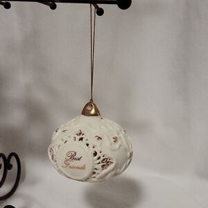 Best Friends Porcelain Gold Christmas Ornament